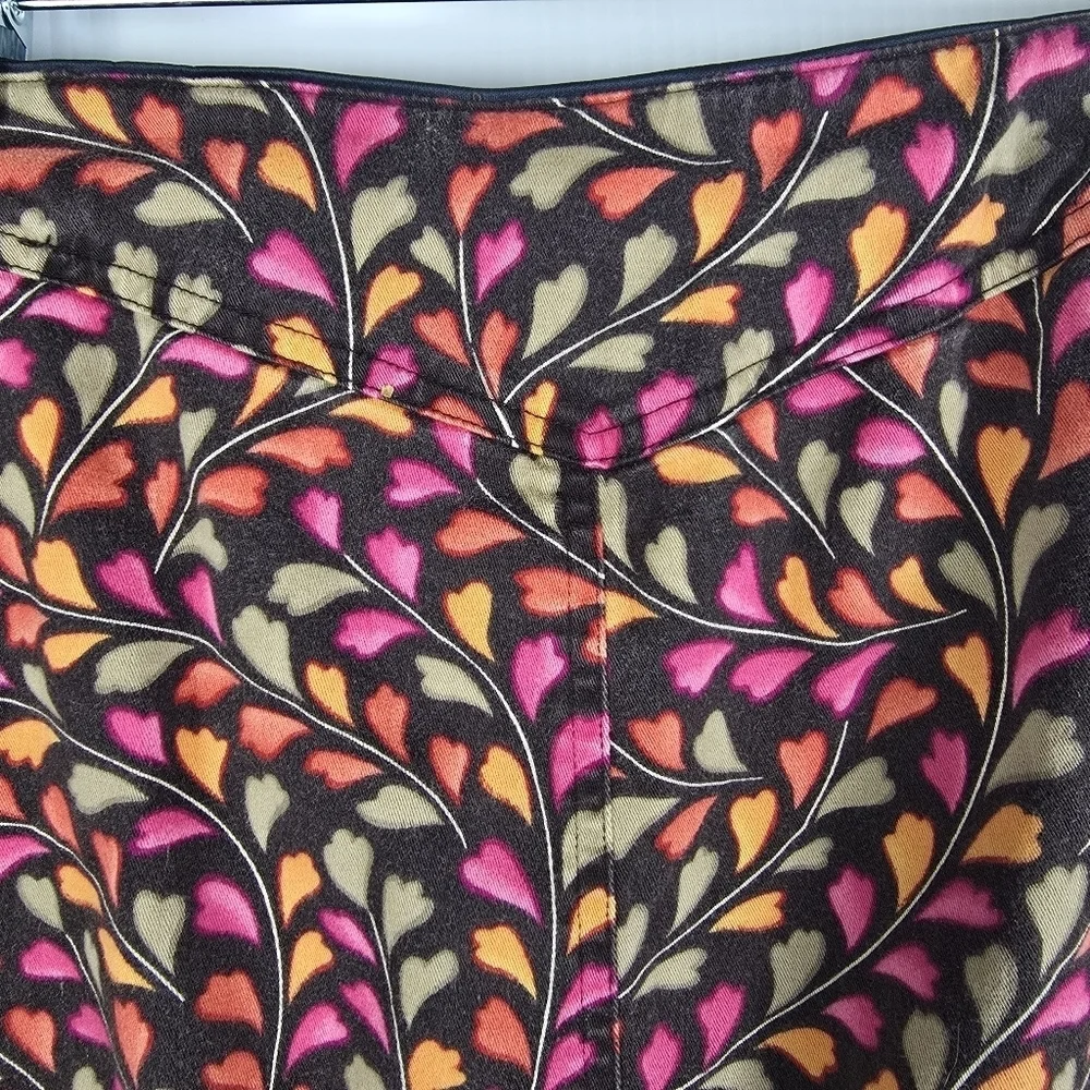 Talbots Womens Stretch Brown Pink Orange Plus Size Skirt Size 16W Pencil Casual